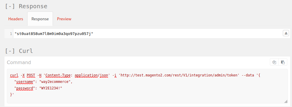 Respuesta con el token