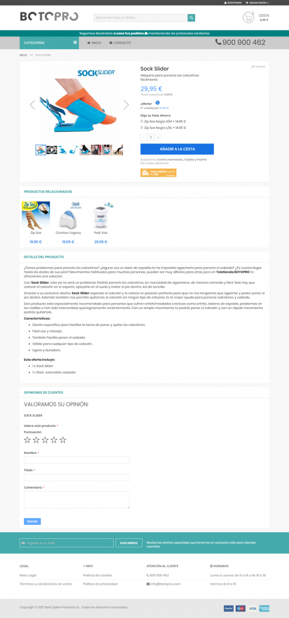 Página Producto Botopro
